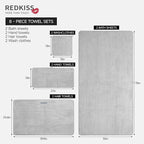 REDKISS Gray Bath Towels Set 8 Piece - Image 3