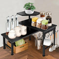 Counter Organizer Shelf, 3 Tier Moveable Black Corner Shelf Organizer by Elevateyourspacenaturally