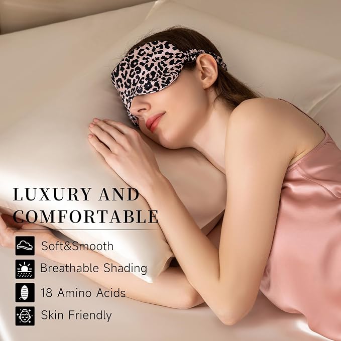 THXSILK Sleep Mask 100% 19 Momme Pure Mulberry Silk Super Smooth Cooling - Image 4