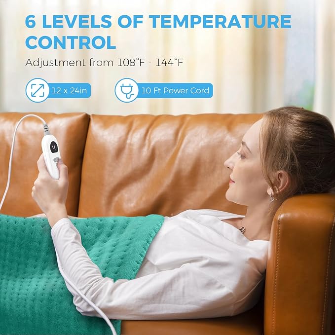 NOWWISH Heating Pad for Back, Period Cramps, 12x24 Inches Electric Throw - Image 4