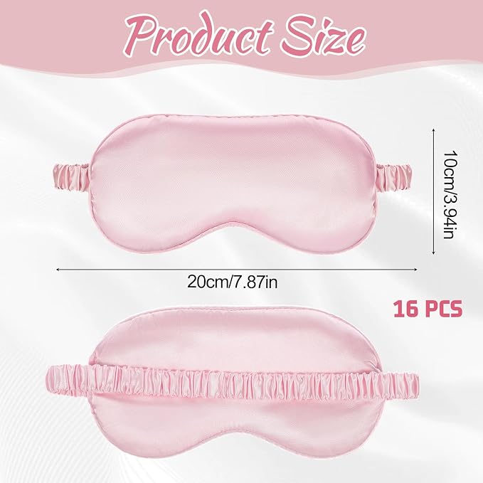 16 Pcs Satin Silk Eye Mask Blackout Sleeping Blindfolds Bulk Smooth Sleep Mask - Image 2