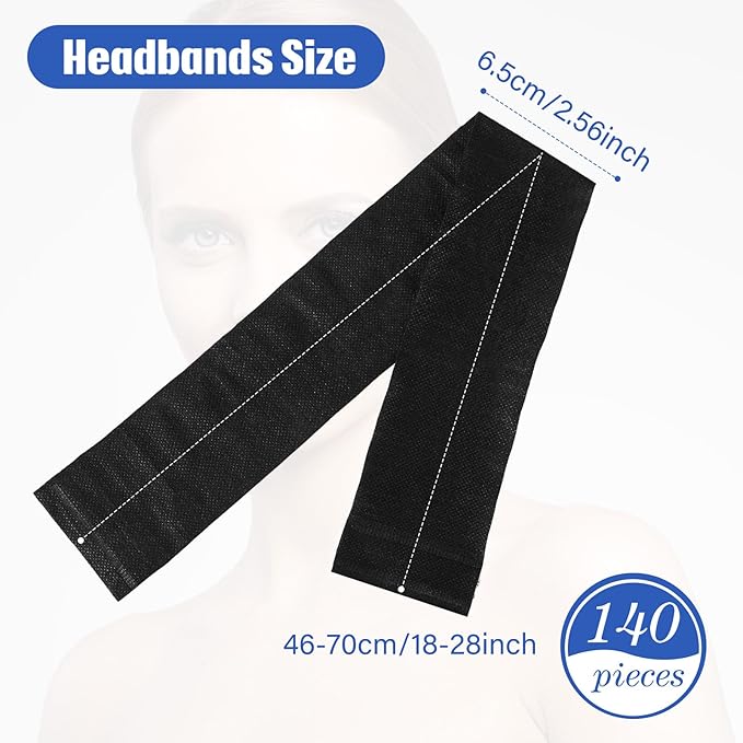 Waydress 140 Pieces Disposable Spa Facial Headbands - Image 2