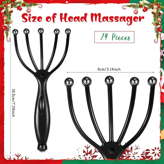 TrelaCo 24 Pcs Scalp Massager Portable Handheld Spa Head Massager - Image 2