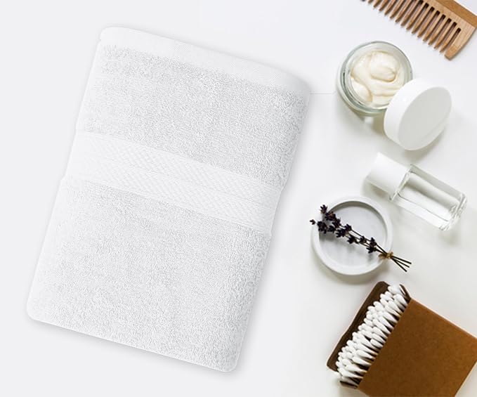 Avalon Towels Bath Towels for Bathroom 100% Cotton White Bathroom Towels Pack - Image 3