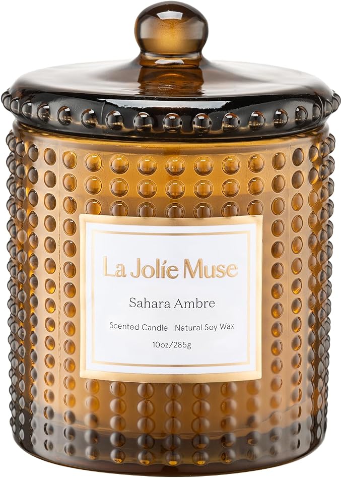 LA JOLIE MUSE Sahara Amber Scented Candle | Bergamot, Clove & Amber | 10 oz Soy by LaJol%C3%ADeMuse