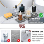 4PCS Stone Drying Trays for Bathroom Sink and Kitchen Counter - Image 5