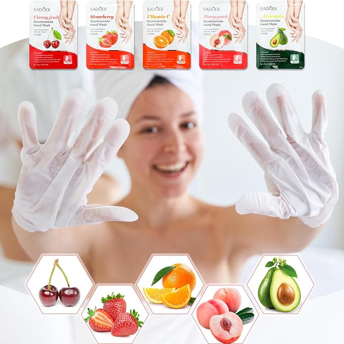 48 Pcs Fruits Beauty Hand Mask Bulk Hydrating Hand Moisturizing Gloves Mask - Image 5
