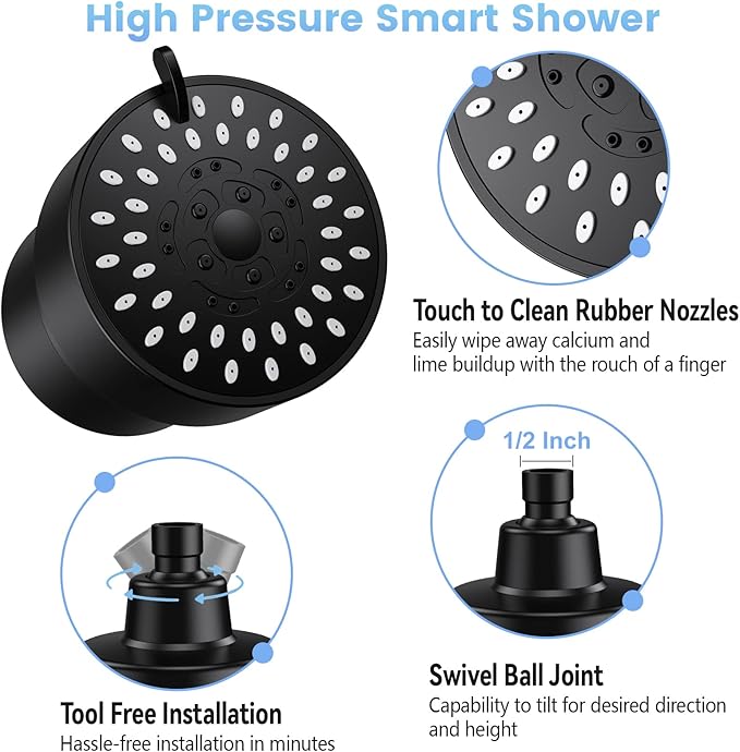 Filtered Shower Head, 3 Modes High Pressure Shower Head - Image 3