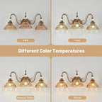 Vintage Bathroom Vanity Light, 3-Light Matte Antique Brass Finish Wall Sconce - Image 8