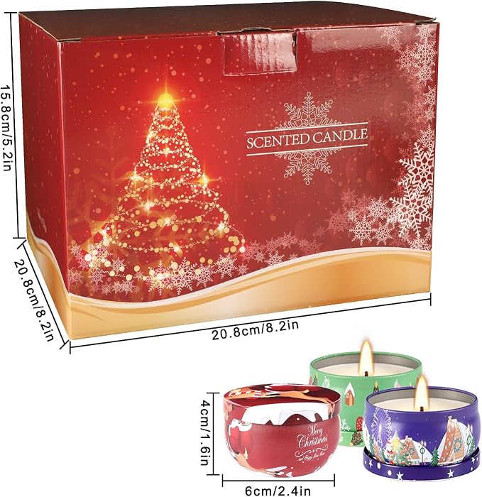 36 Packs Christmas Scented Candles Gift- Aromatherapy Candle-2.5oz Soy Wax-Long - Image 4