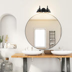 Globe Electric 63000004 3-Piece Bathroom Set, Matte Black, 15.5" 2-Light Vanity - Image 3
