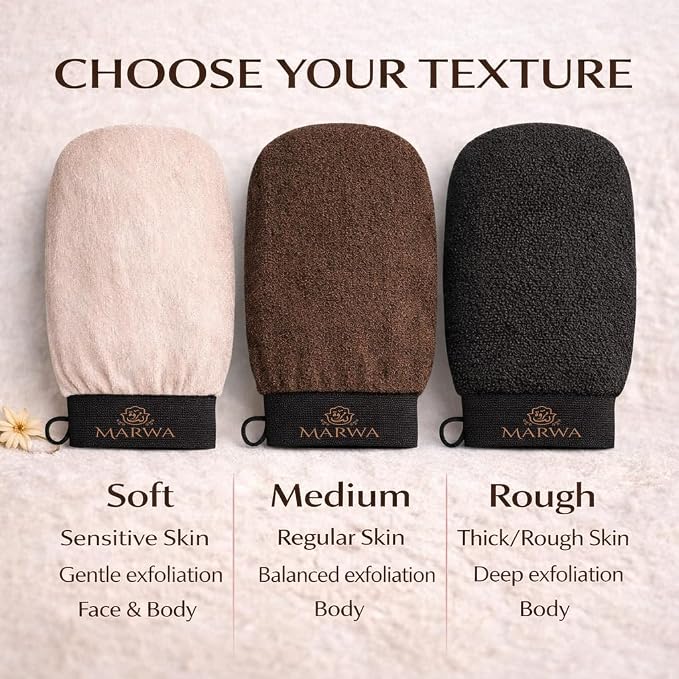 Moroccan Kessa Exfoliating Glove – Soft Hammam Exfoliating Mitt – Dead Skin - Image 4