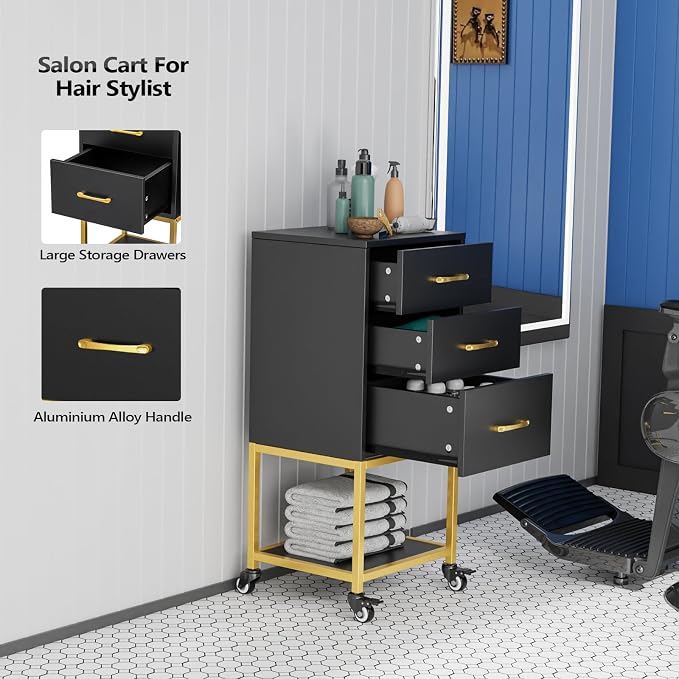 OmySalon Beauty Salon Storage Trolley Cart, Salon Station - Image 3