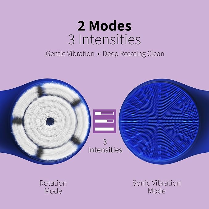 Premium Facial Cleansing Brush, Waterproof Face Scrubber, Spin & Sonic Modes - Image 5
