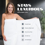 White Classic Luxury Bath Sheets Towels - Image 6