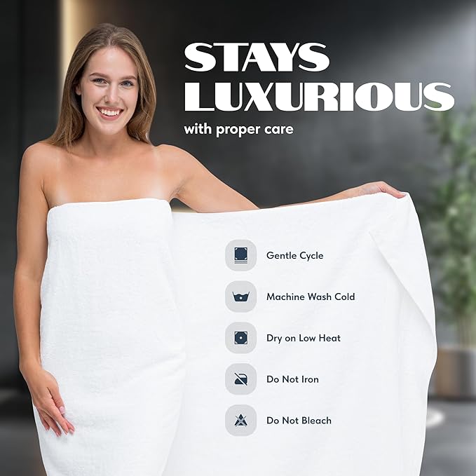 White Classic Luxury Bath Sheets Towels - Image 6