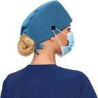 Satin Lined Scrub Cap, Adjustable Surgical Cap - Image 6
