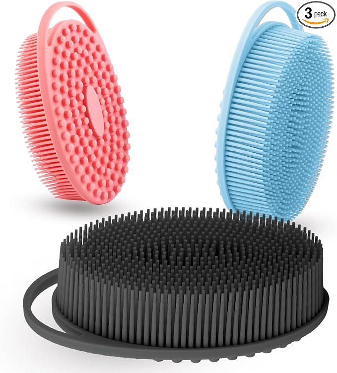 Silicone Body Scrubber 3 Pack Silicone Loofah Exfoliating Body Scrubber Soft by Unknown