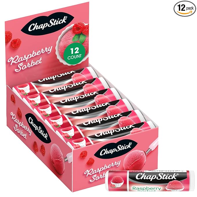 ChapStick Lip Moisturizer, Raspberry Sorbet, Luscious & Sweet, 0.15 Oz Ea by ChapStick