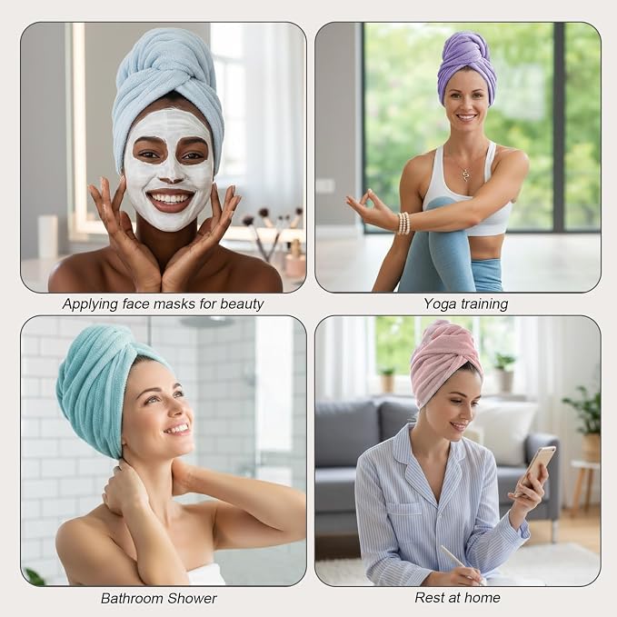3 Pack Microfiber Hair Towel Wrap - Image 5
