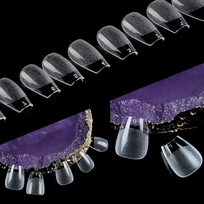 UNA GELLA Extra Short Coffin Nail Tips: XS 216pcs Pre-shape Press on Nails - Image 9