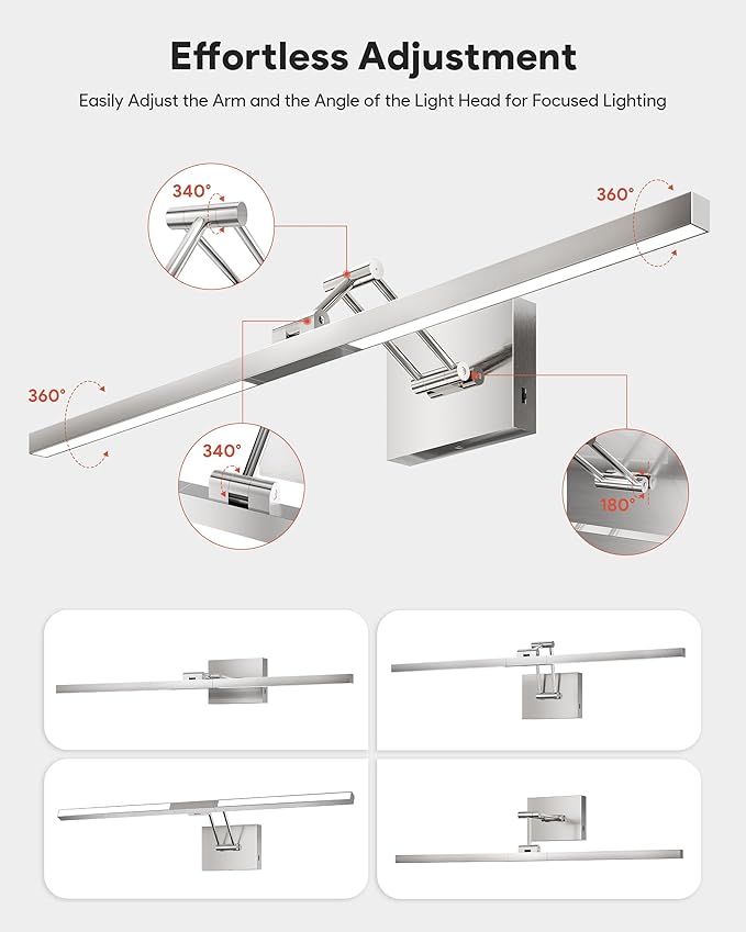 VONLUCE 30" LED Bathroom Vanity Light, 3CCT Modern LED Vanity Lights - Image 4