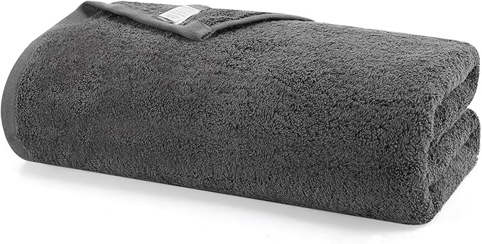 SEMAXE Grey Bath Towel, 100% Cotton Bath Towel by SEMAXE
