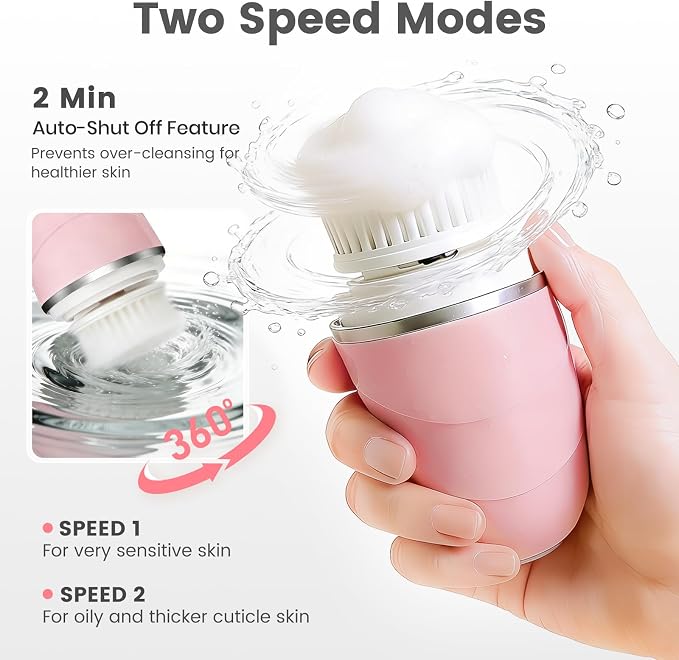 Facial Cleansing Brush, Mini Electric Face Scrubber, Waterproof Face Exfoliator - Image 6
