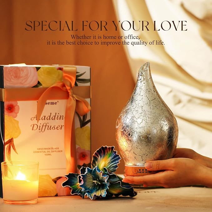 Porseme Essential Oil Diffuser Glass Aromatherapy Ultrasonic Humidifier - Image 7