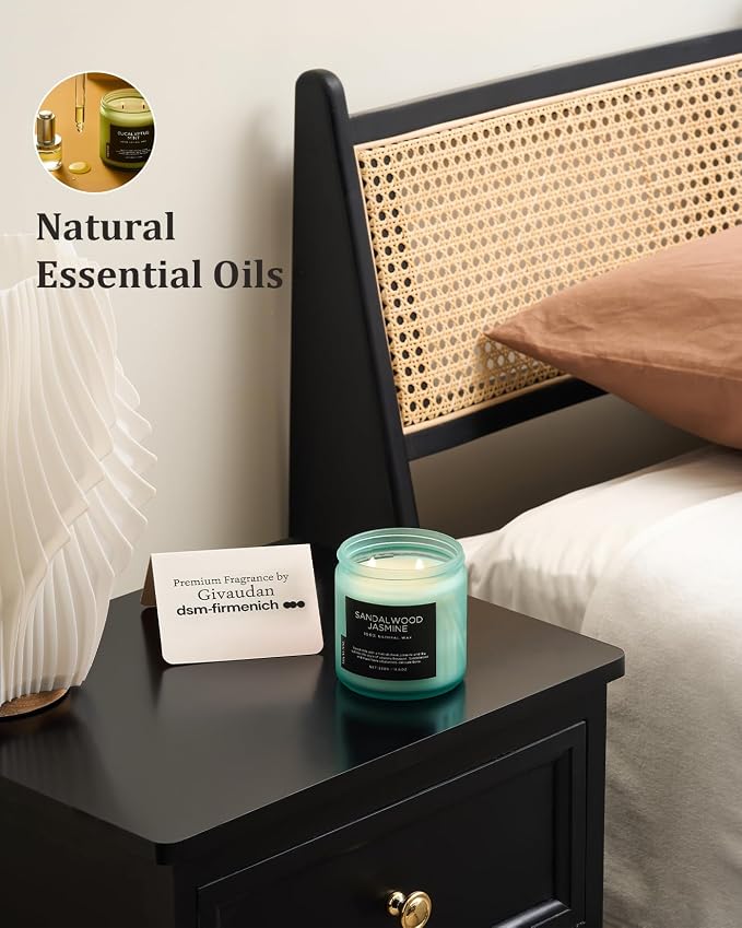M&SENSE Sandalwood Jasmine Home Scented Candles, 11.6oz Organic Natural Soy Wax - Image 6