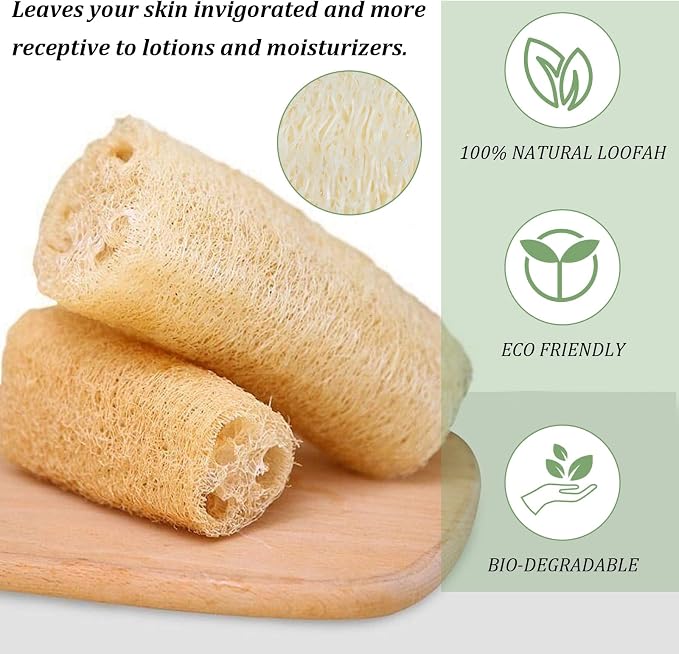 Nogeqi 20 Pcs Natural Loofah Sponge Pads - Image 7