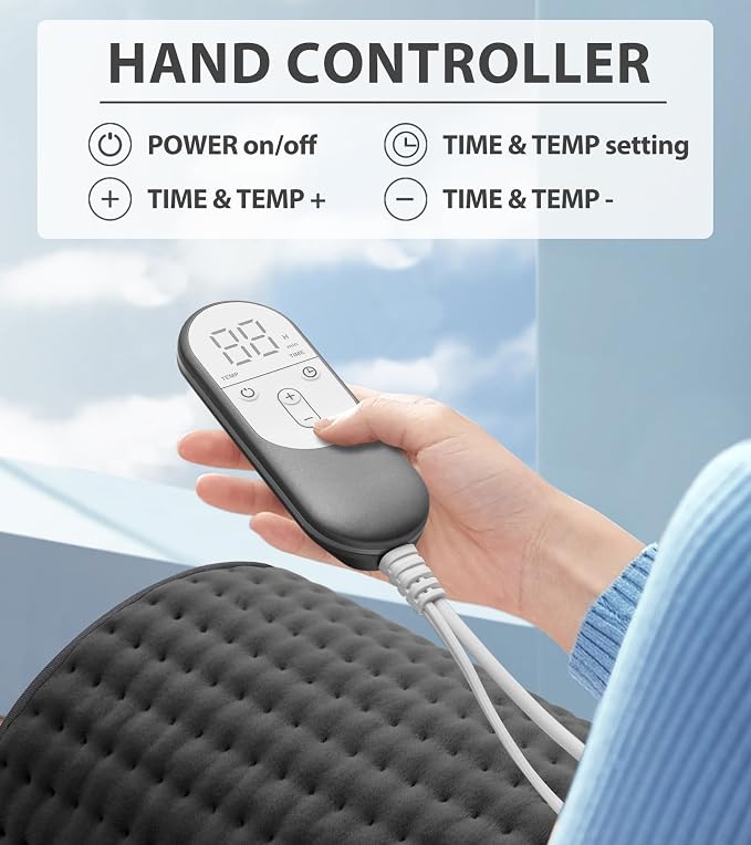 Heating pad for Back Pain Relief, Heating Pads for Neck, Fathers Mothers Day - Image 4