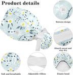 Scrub Caps Women Nursing Hats Floral Flowers - Image 4
