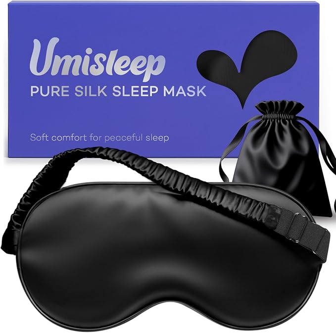 Umisleep Sleep Mask for 100% Pure Mulberry Silk, 22 Momme 6A Soft Eye Masks for by Umisleep