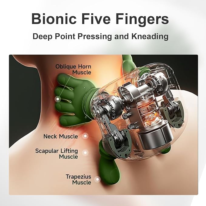 Bionic Heated Massager, Wireless Portable Shiatsu Neck and Back Massager - Image 7