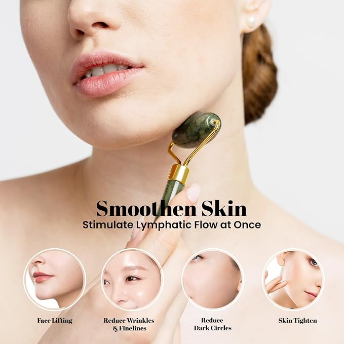 ROSELYNBOUTIQUE Gua Sha Facial Tools & Jade Roller Original Face Massager - Image 3