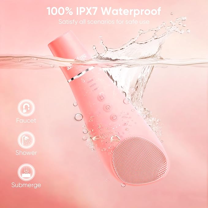 Silicone Face Scrubber Blackhead Scraper Rechargeable 2-in-1 Facial Cleansing - Image 6