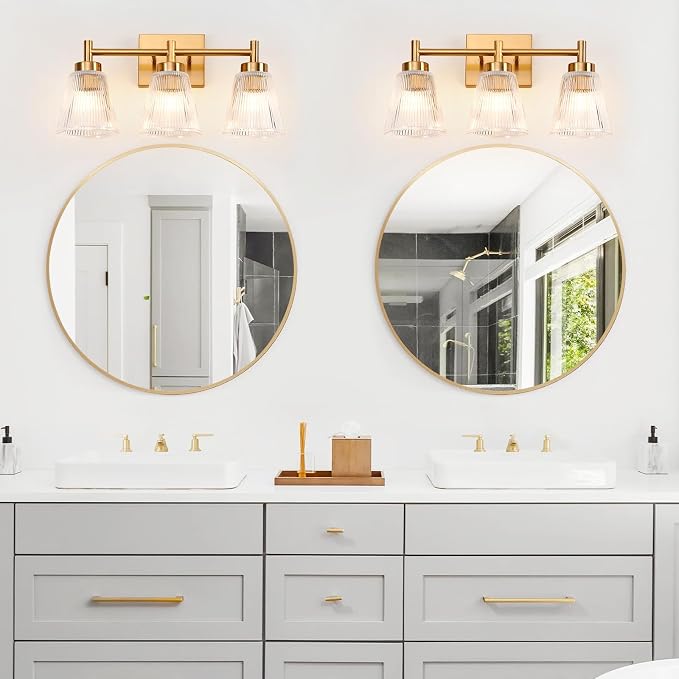 OCIOC 3-Light Bathroom Vanity Light, Modern Gold Wall Light Fixture - Image 7