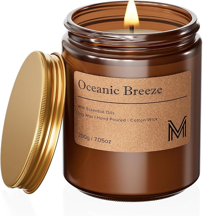 M&SENSE Oceanic Breeze Scented Christmas Candle Gift, Aromatherapy Candle Set by MSENSE