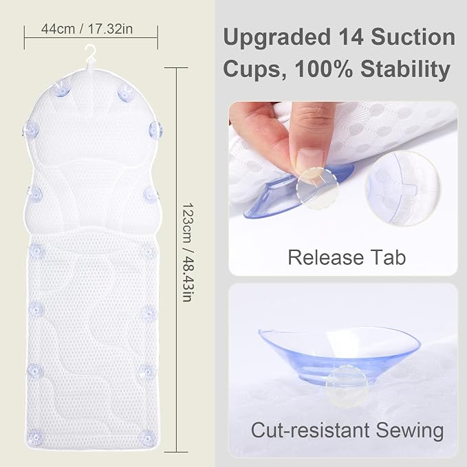 Luxury Spa Bath Pillow, Thick Full Body Cushion - Image 4