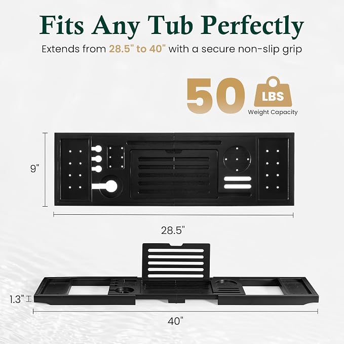 Teak Bathtub Tray | Adjustable Width Tray - Image 3