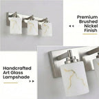 3-Light Bathroom Light Fixture, Brushed Nickel Modern Vanity Light - Image 4