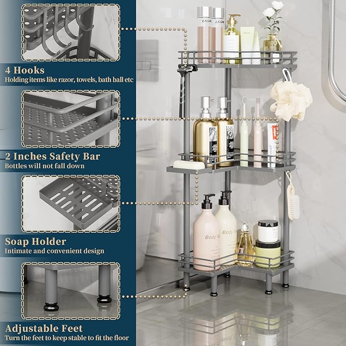 Consumest Corner Shower Caddy Standing - Image 3