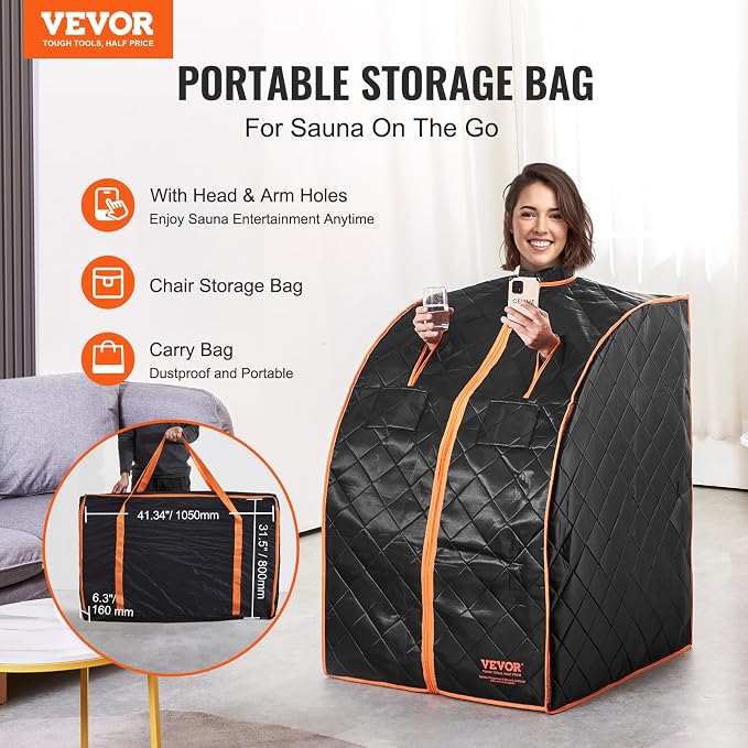 VEVOR Infrared 1050W Portable Sauna Tent Personal Sauna Kit - Image 2