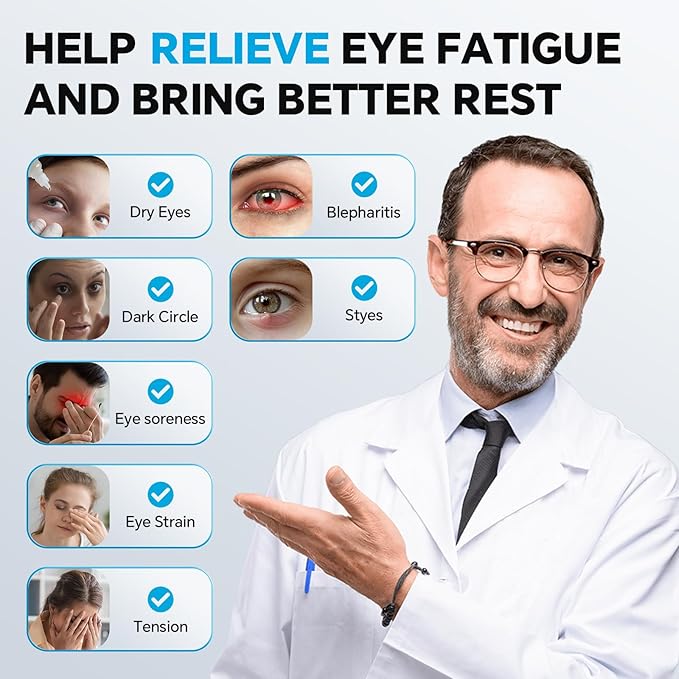Cordless Heated Eye Mask for Dry Eyes Relief, - Image 3
