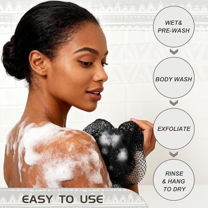 SPMKTBOZAI African Net Sponge Authentic, Loofah Exfoliating Body Scrubber Bath - Image 4