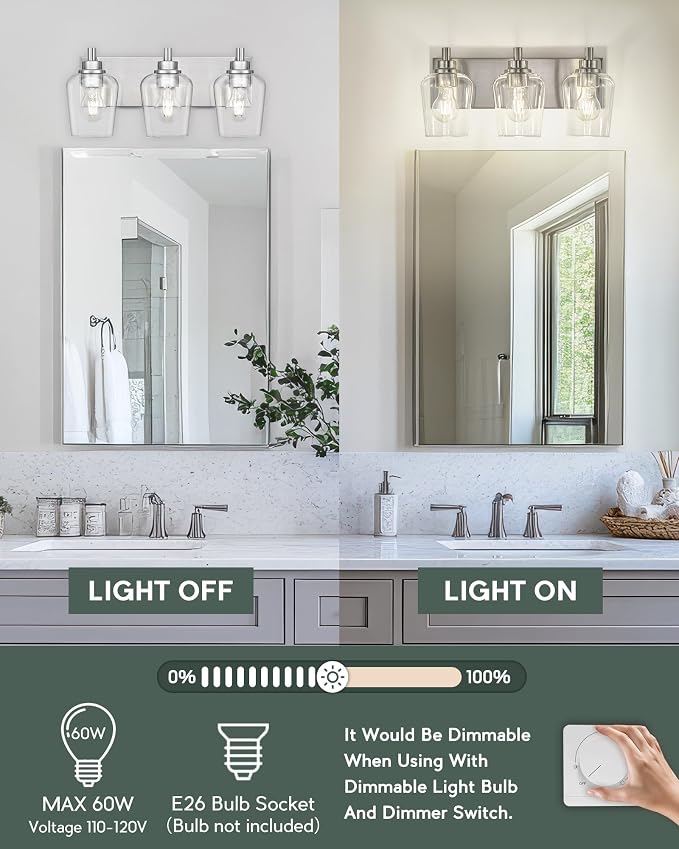 Bathroom Light Fixtures, 3-Light Modern Vanity Light - Image 4