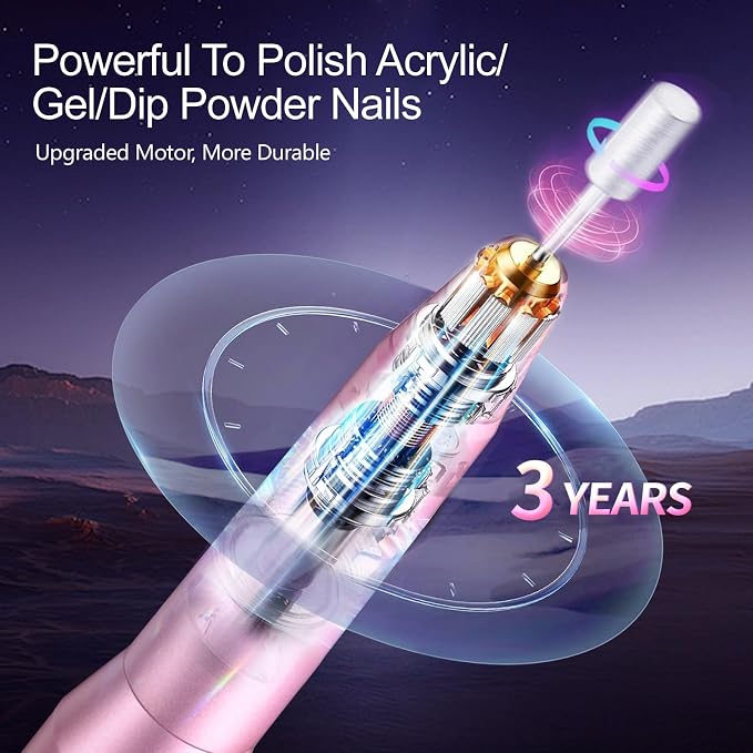 Melodly Electric Nail Drill, Professional Acrylic Nail Drills Machine - Image 3