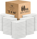 CH White Bath Towels Bulk Pack of 60 – Pure Cotton Lightweight & Absorbent by CorporateHills