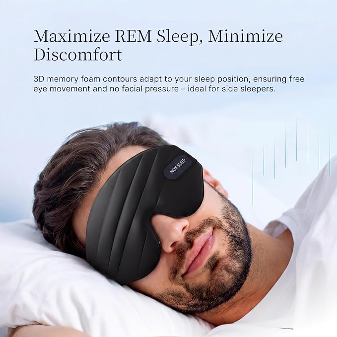 Nox Sleep 3D Sleep Mask for Men, 100% Blackout Eye Mask for Sleep, Ice Silk - Image 5